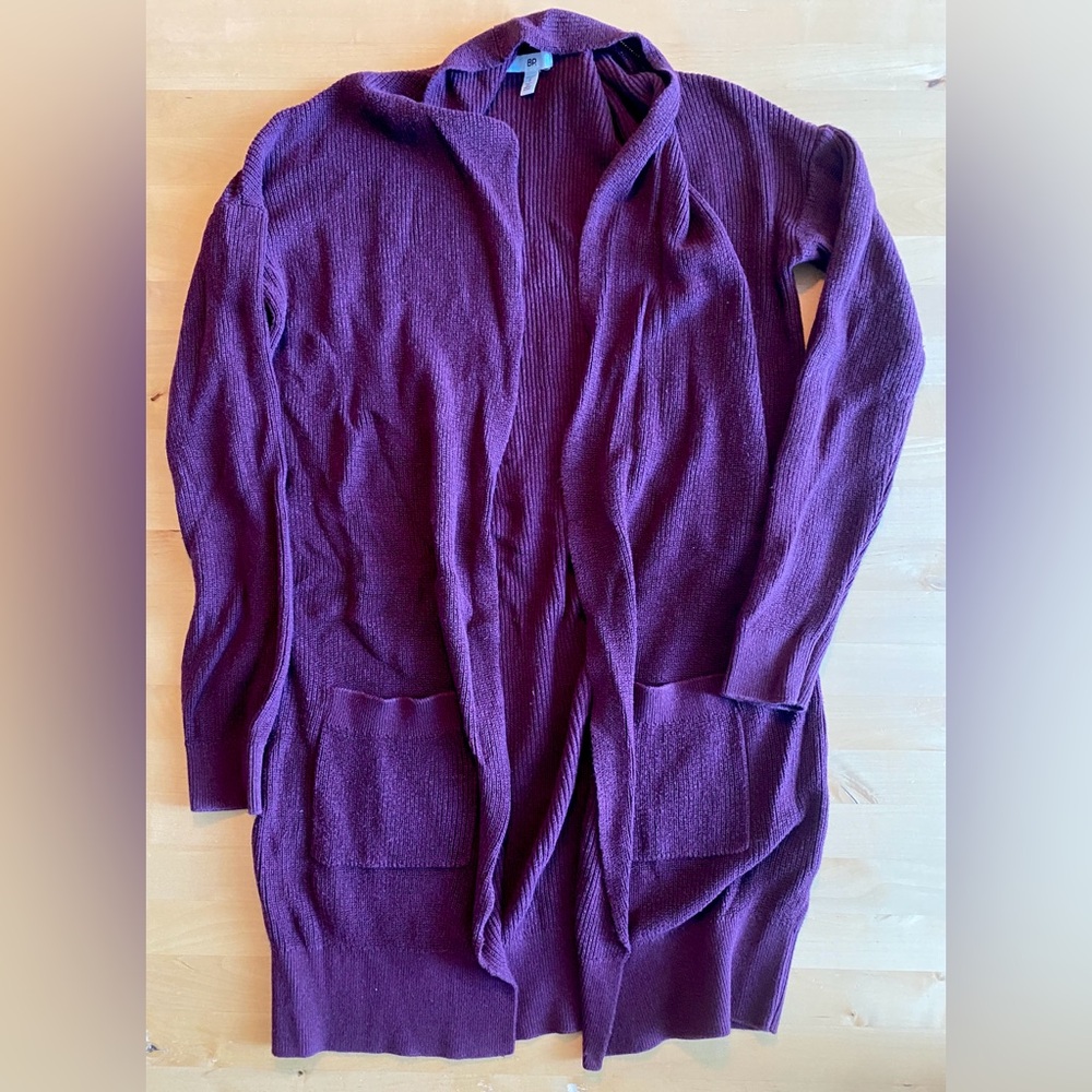 Women's Plum Open-Front Sweater